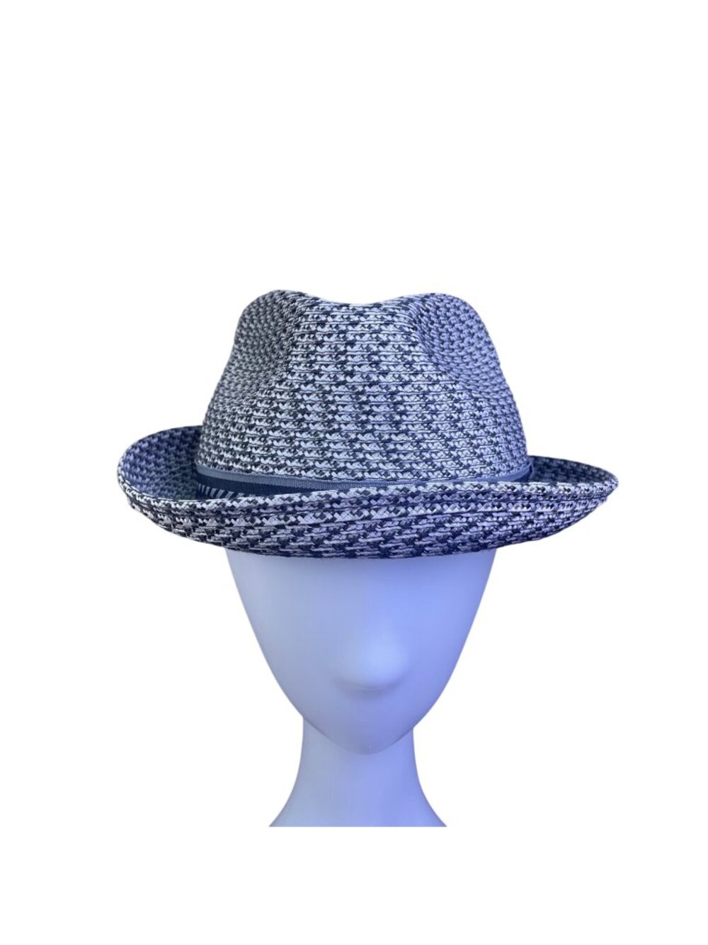Bailey Of Hollywood Mens Black/White Straw Fedora Hat Size M